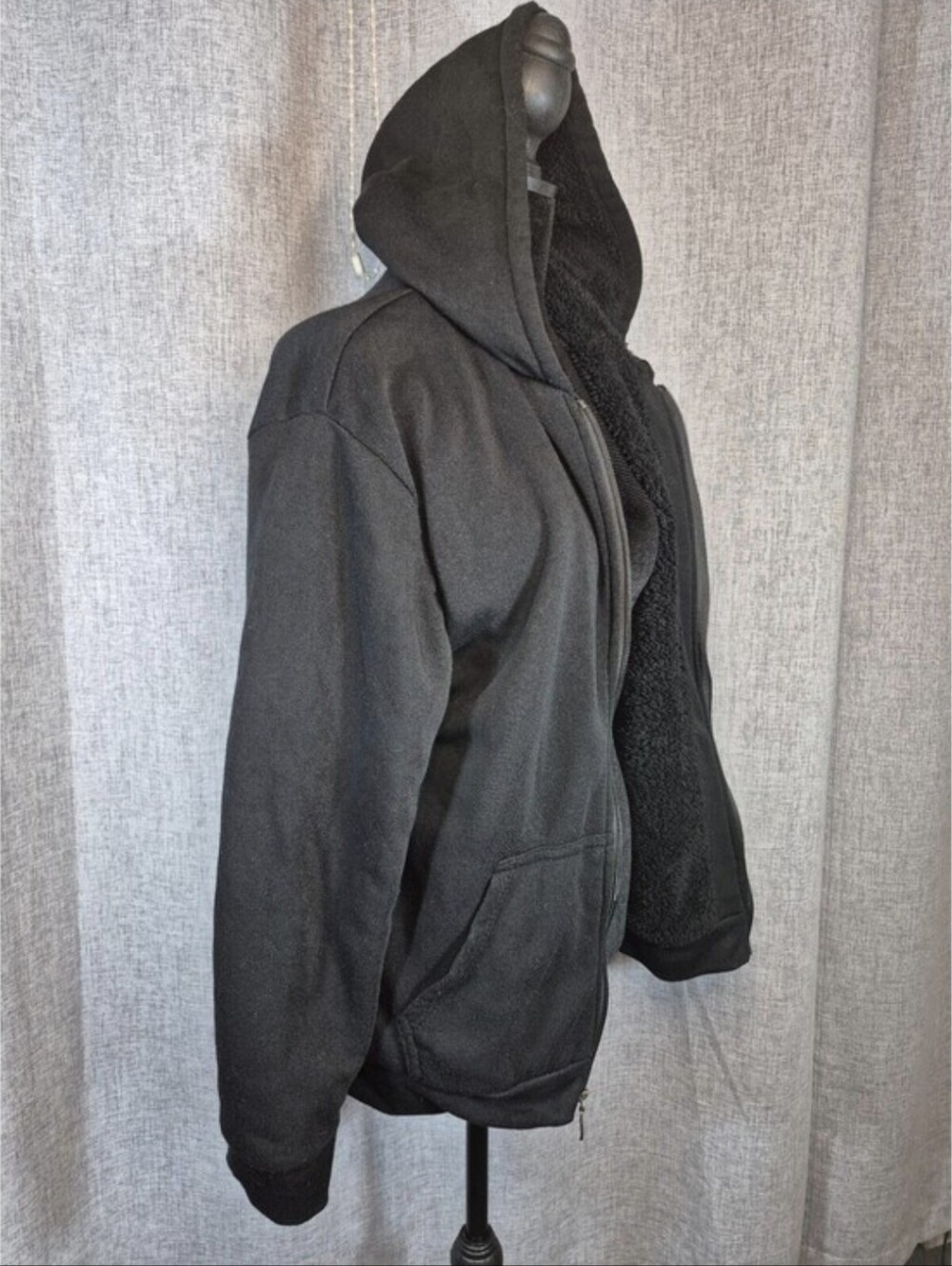 Seven Apparel Women’s Black Sherpa Lined Full Zip Hoodie Size XL 18